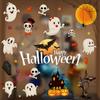 Pegatinas de vidrio para Halloween, pegatinas estáticas para ventanas de hoteles y centros comerciales, pegatinas de pared para festivales de fantasmas, suministros de decoración con diseño de escenas y accesorios.