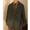 Traje de Estilo Callejero Retro Japonés de Primavera y Otoño para Hombres y Mujeres, Estilo Universitario, Blazer de Cuadros Finos Casual Holgado de Nicho, Chaqueta Tendencia