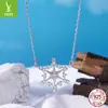 Yinziyun Original Copo de Nieve Invierno Plata de Ley S925 Collar para Mujer Estilo Romántico Dulce Cadena para Clavícula Cadena para Suéter Otoño e Invierno