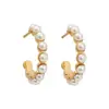Brincos Beiana S925 Prata Esterlina em Forma de C Brincos com Contas para Mulheres Simples Personalizados Moda Transfronteiriços Mais Vendidos em estoque Brincos