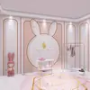 Habitación de niña princesa de dibujos animados Fondo de pantalla Full House Castillo Rosa tela de pared simple fondo de pared de dormitorio junto a la cama tela de pared sin costuras