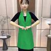W1 Traje de Moda sin Espalda Cuello Halter Delantal de Limpieza de Alimentos para Cocina y Hogar Delantal de Trabajo Tienda de Cadenas