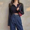 Cardigan de Tricô Fino de Cor Sólida com Gola Redonda Novo para o Início da Primavera 2026 para Mulheres, Jaqueta Top Curta Slim Fit Ins