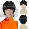 Peluca unisex de cabeza de hongo con flequillo multicolor europea y americana, cabello corto de corte único, peluca de fibra sintética para toda la cabeza