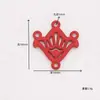 DIY Aleación Electroforesis Rojo Nudo Chino Doble Agujero Flor de Ciruelo Loto Accesorios para Pendientes de Coche Collar Llavero
