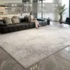 Alfombra de sala de estar de lujo ligero estilo italiano, alfombra de sofá minimalista y de alta gama, lavable y fácil de limpiar, alfombra de área grande para mesita de noche de dormitorio