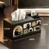 Caixa de Lenços de Couro de Alta Qualidade Estilo Vintage Retro Francês, Caixa Organizadora de Controles Remotos para Mesa de Centro da Sala de Estar, Porta Papel Higiênico de Luxo Leve