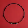 Tobillera de oro puro 999 con hebilla de paz para mujer, pulsera delgada tejida con cuentas de la fortuna, regalo del Día de San Valentín para la industria de la belleza y la belleza