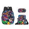 Nuevo Conjunto de Mochila Cubo Salvaje Combinación Dibujos Animados Poliéster Capa Única Estuche para Bolígrafos Bolso de Hombro Mochila Fabricante Venta al por Mayor Caliente