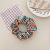 Anillo para el Cabello Floral Colorido Vintage Coreano Estilo Pastoral Cuadros Franceses Cabezal Cyber Popular Bollo de Carne para Mujer Anillo de Intestino Grueso para la Cabeza