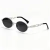 Gafas de Sol con Montura Ovalada Estilo Cat-Eye, Modernas y Personalizadas, Gafas de Sol Anti-UV, Gafas de Sol Metálicas Transfronterizas Europeas y Americanas Uv400