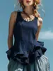 Nuevo Top sin Mangas de Moda Casual con Dobladillo Fruncido, Estilo Europeo y Americano, Transfronterizo, Sitio Independiente de Amazon, Primavera y Verano 2026