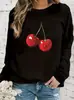 Envío Gratuito Transfronterizo 180g En Stock Estación Independiente Ropa de Mujer Transfronteriza Europea y Americana Sudadera con Estampado de Cerezas Aliexpress Amazon Camarón