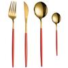 Juego de Cubiertos de Acero Inoxidable Portugués Transfronterizo para Bistec, Cuchara y Tenedor de 4 Piezas Set de Regalo Souvenir con Logo Láser