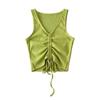 Europeu e americano verão quente meninas sexy decote em V profundo cordão renda cintura alta umbigo slim-fit colete feminino novo estilo roupa exterior sexy