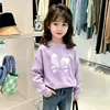 Estilo Nuevo Otoño e Invierno 2026 Camiseta Básica Elegante de Algodón Puro para Niños Camiseta de Manga Larga Moderna con Estampado de Dibujos Animados para Niñas Bebés