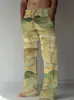 Nuevos Pantalones de Pierna Ancha de Cintura Alta Estampado 3D Rectos de Comercio Transfronterizo Europeo y Americano Casual Sueltos de Aliexpress Venta al por Mayor