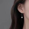 Aretes Largos de Borla con Perlas para Mujer Diseño de Nicho Sentido de la Moda Lujo Ligero Aretes de Perlas Corea del Sur Aretes Simples de Longitud Media
