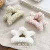 Pinza para el pelo de felpa de lana de cordero con forma de estrella de cinco puntas, Pinza de tiburón dulce para moño en la parte trasera de la cabeza, Accesorios para el pelo al por mayor