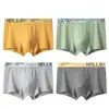 Calzoncillos tipo bóxer para hombre, Slips elásticos de poliéster con cintura elástica estampada