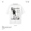 Camiseta de Manga Corta Estilo Americano Dark High Street con Estampado de Personajes Pintados a Mano para Hombre Verano Nueva Suelta Pareja Casual Camisa de Media Manga