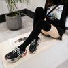 Calcetines Terry hasta la rodilla otoño e invierno forrados de vellón gruesos de color sólido calcetines altos japoneses antideslizantes calcetines hasta el muslo medias jk para mujer
