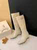 Botas Altas Blancas hasta la Rodilla con Aumento Interno de 6CM para Mujer, Hebilla, Punta Cuadrada, Botas de Monta, Otoño e Invierno, Botas Altas Adelgazantes por Encima de la Rodilla para Mujer