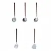 Colher de aço inoxidável 304 atacado estilo japonês asas de frango madeira maciça conjunto de utensílios de cozinha ramen coador público espátula colher para panela quente