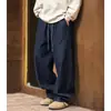 Jeans Soltos Personalizados/Estilo Americano com Punhos Plissados e Design Único de Cordão na Cintura
