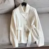 2026 Novo Design Gola Assimétrica Cintura Marcada Emagrecedor Blazer Curto Cardigan Atacado N6BW9908