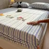 Lençol de Cama de Tecido Grosso de Algodão Puro Peça Única 100% Algodão Desenho Animado Infantil Capa de Colcha Espessada para Todas as Estações Capa de Cama Tatami