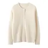 Nuevo cárdigan de cachemir de cuello redondo para otoño e invierno con cuello redondo, cárdigan pequeño engrosado, chaqueta de punto de suéter de cachemir de alta gama