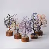 Venta Caliente Transfronteriza Piedra Triturada de Cristal Natural Multicolor Árbol de la Fortuna Árbol de la Vida Árbol de Navidad Base de Madera de Simulación Decoración del Hogar