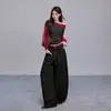 Jeans de Mujer Transfronterizos Otoño 2026, Caída Curva de Doble Capa, Largo hasta el Suelo, Estilo Americano, Mezclilla Cruda Lavada, Pantalones Largos Negros y Dorados, Nuevos