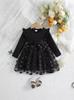 Comercio Exterior Hecho a Medida Vestido de Encaje con Flores de Manga Larga Estilo Coreano para Niñas Otoño e Invierno Vestido Falda para Niños Otoño e Invierno 2026