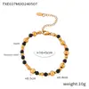 Collar personalizado de acero de titanio chapado en oro de 18 quilates con borlas y pendientes de piedra natural, joyería de diseño transfronterizo europeo y americano.