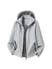 Nueva ropa de abrigo de primavera y otoño, talla grande, con capucha desmontable, adecuada para parejas, ropa de trabajo, actividades al aire libre, senderismo y chaqueta impermeable, disponible para venta al por mayor con impresión de logotipo