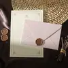 Envelope com textura de linho e aba longa, colorido, simples, estilo ocidental, conjunto de papelaria inspirado em vintage, incluindo selo de cera e papel de carta
