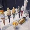 Soporte de Exhibición de Helados de Acrílico Transparente Porta Conos Soporte para Conos de Helado Soporte para Rollos de Huevo Estante Blanco y Negro para Conos Crujientes