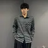 Camisa de Manga Longa Xadrez Estilo Cool Retrô Japonês para Homens e Mulheres Primavera e Outono Solta Casual Camisa Jaqueta de Casal Tendência