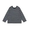 Ropa Infantil DK 26 Otoño Retro Japonés Camiseta de Manga Larga a Rayas para Niñas y Niños, Conjunto Familiar Padre-Hijo Infantil, Camiseta Básica Casual, Moderna