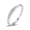 Anillo de plata de ley s925 para mujer, anillo de banda fina simple con microincrustaciones de diamante, fresco y versátil, accesorio de moda más vendido