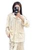 YD Home Wear 2023 Pijamas nuevos de invierno para mujer, primavera y otoño, cárdigan de manga larga de terciopelo dorado con diamantes de lujo ligero, se puede usar fuera de casa