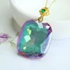 Ai Yu Joyería Estilo Retro Colgante Cubo de Cristal Morado Colorido Collar Artículo Caliente Transmisión en Vivo Venta al por Mayor S5101107