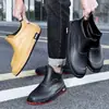 Botas de lluvia elegantes para hombre, zapatos de agua impermeables y antideslizantes de caña corta, botas de lluvia para pesca, botas de trabajo para hombre, zapatos de goma duraderos, botas de agua para cocina