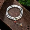 Nuevo Pulsera Verde Tianshan de Tres Círculos Estilo Chino para Mujer con Colgante de Calabaza y Loto, Estilo de Collar Fresco Sencillo de Nicho
