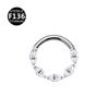 Lujo Ligero Transfronterizo Nuevo F136 Aleación de Titanio Flor Hexágono 8/10mm Anillo de Nariz Aretes Joyería para Perforación Corporal