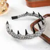 Nueva Diadema de Cuadros Estilo Coreano con Corona Alta, Diadema Antideslizante Dentada, Pinza para el Cabello Espesa y Esponjosa, Diadema para Lavarse la Cara, Accesorio para el Cabello