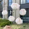 5 Cabezas de Rosas Románticas con Bordes Tostados, Flores Artificiales, Flores Falsas para Boda y Decoración del Hogar, Venta al por Mayor