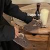 Sapatos Birkenstock Infantis com Forro de Lã Inverno Estilo Coreano Meninas Velcro Solado Macio Sapatos Quentes Peludos Meninos Sapatos de Algodão